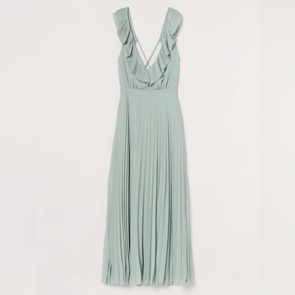 PLEATED CHIFFON DRESS - S2510 - Picture 2 of 7